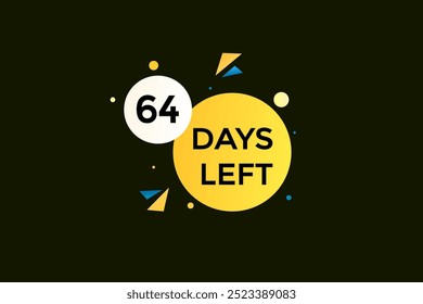 64 días restantes, icono, stile, temporizador, cuenta regresiva, reloj, tiempo, fondo, Plantilla, 64 días restantes, cuenta regresiva, pegatina, Anuncio izquierdo, negocio, venta, Botón de etiquetas
