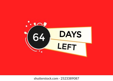 64 días restantes, icono, stile, temporizador, cuenta regresiva, reloj, tiempo, fondo, Plantilla, 64 días restantes, cuenta regresiva, pegatina, Anuncio izquierdo, negocio, venta, Botón de etiquetas
