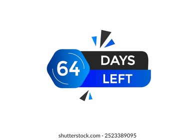 64 días restantes, icono, stile, temporizador, cuenta regresiva, reloj, tiempo, fondo, Plantilla, 64 días restantes, cuenta regresiva, pegatina, Anuncio izquierdo, negocio, venta, Botón de etiquetas
