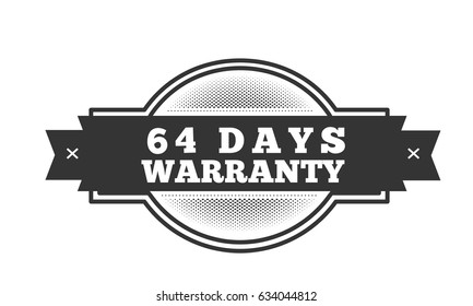 64 days warranty stamp icon vector