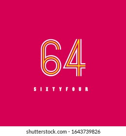 64 digit letter abstract design logo linear elegant design 