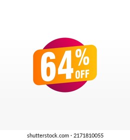 64 discount, Sales Vector badges for Labels, , Stickers, Banners, Tags, Web Stickers, New offer. Discount origami sign banner