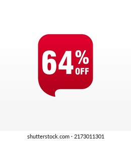 64 descuento, distintivos de vectores de venta para etiquetas, , pegatinas, banners, etiquetas, etiquetas, etiquetas web, nueva oferta. Banner de signo de origami de descuento