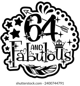 64 and fabulous black vector graphic design