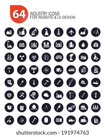 64 Industrial icon set,vector