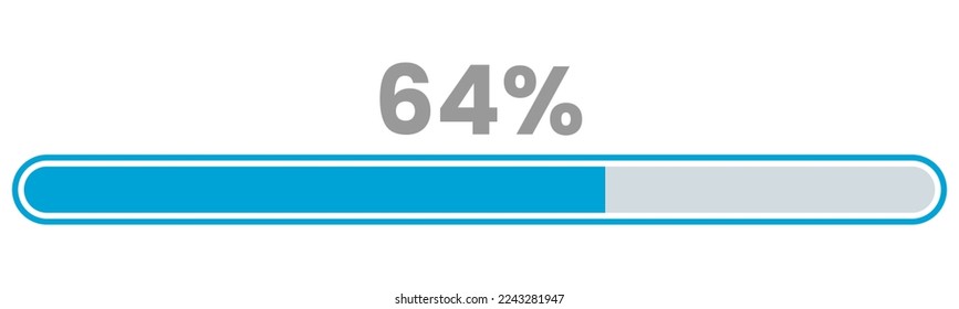 64% de carga. barra de progreso 64% Vector de infografía, 64% listo para usar para diseño web ux-ui