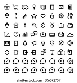 64 mini icons for web services and online shops