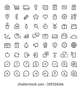 64 mini icons for web services and online shops