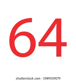 VECTOR DE ARTE DE CLIP SENCILLO DE 64 NÚMEROS