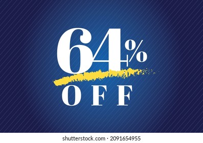 64% off tag sixty four percent discount black friday sale white letter blue gradient  background
