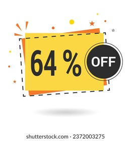 64 percent off. Vector design.