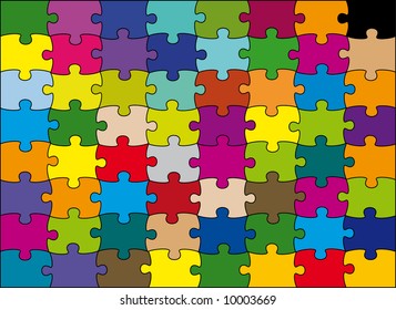 64 pieces puzzle vector color