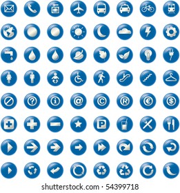 64 presentation buttons icons symbol web eco. vector