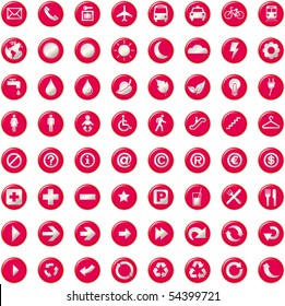 64 presentation buttons icons symbol web eco. vector