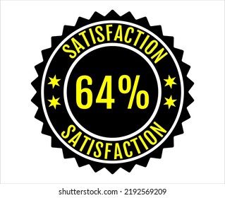 64% Satisfaction Sign Vector transparent background