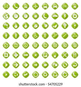 64 set presentation buttons icons symbol web eco. vector