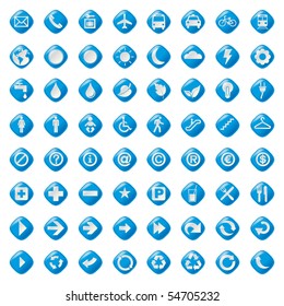 64 set presentation buttons icons symbol web eco. vector