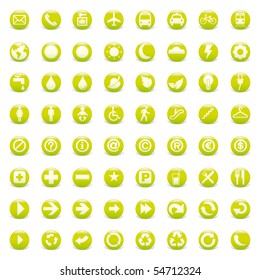 64 set presentation buttons icons symbol web eco. vector