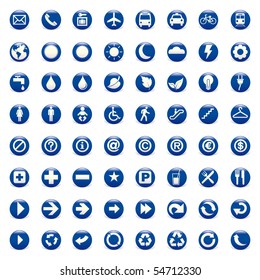 64 set presentation buttons icons symbol web eco. vector