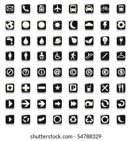 64 set presentation buttons icons symbol web eco. vector