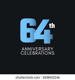 64 Th Anniversary Celebration Vector Template Design Illustration