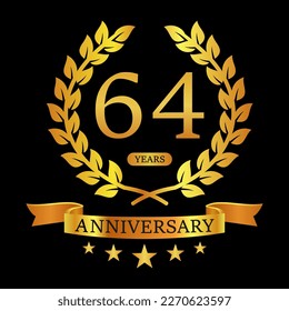 64 th Anniversary logo template illustration. suitable for you
