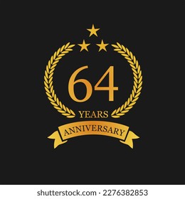 64 th Anniversary logo template illustration. suitable for you