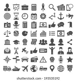 64 Universal Icons. Business, financial and social icons. Simplus series