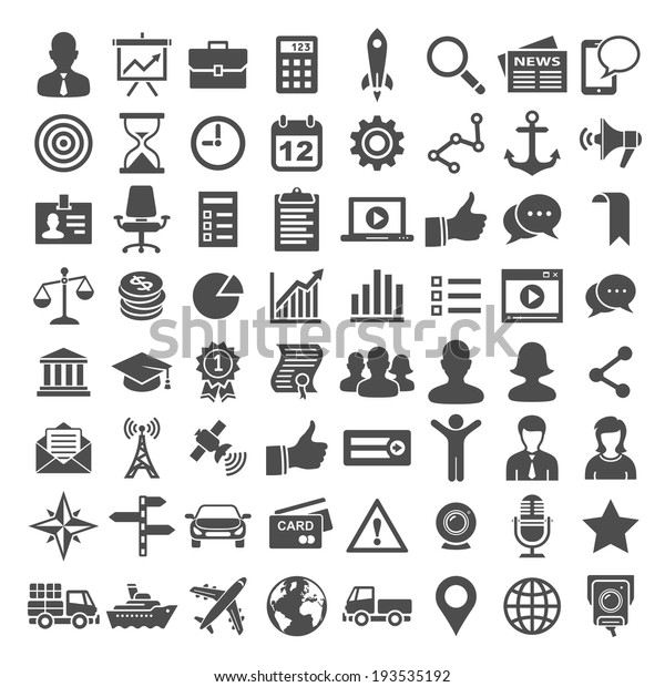 64 Universal Icons. Business, financial and social\
icons. Simplus series