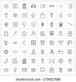 64 Universales Iconos Pixel Símbolos Perfectos de la cartera; mobiliario; la ley; sofá; edificio hotel Vector Illustración