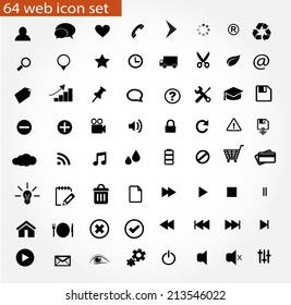 64 universal web icon set vector, 