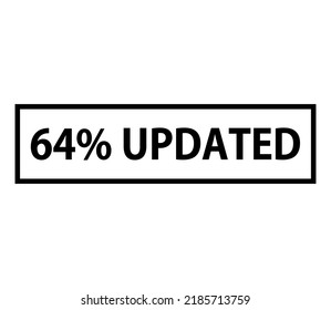 64% Updated Icon Label and Sign.perfect font and black color isolated white color background for stamp and other