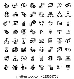 64 Vector Business And Financial Icons Set for web and mobile. All elements are grouped.