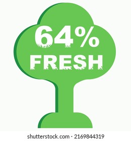 64% Vector Illustration of Fresh food everyday graphic label or sticker on white background, vector design illustration. Suitable for product label