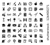 64 Vector School And Education Icons Set for web and mobile. All elements are grouped.