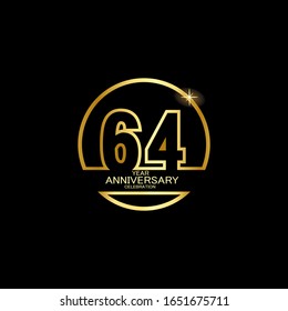 64 Year Anniversary celebration Vector Template Design Illustration