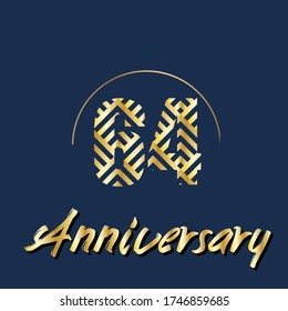 64 year anniversary celebration, vector design for celebrations, invitation cards and greeting cards