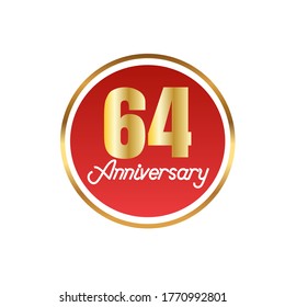 64 year anniversary celebration, vector design for celebrations, invitation cards and greeting cards