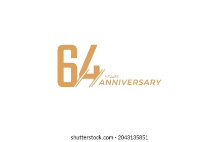 64 Year Anniversary Celebration Vector. Happy Anniversary Greeting Celebrates Template Design Illustration