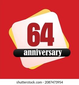 64 year anniversary celebration, vector design for celebrations, invitation cards and greeting cards
