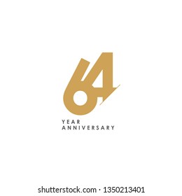 64 Year Anniversary Vector Template Design Illustration