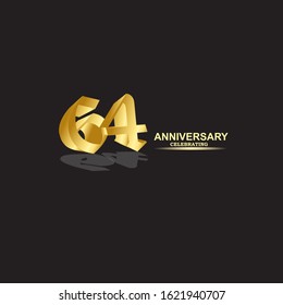 64 Year Anniversary Vector Template Design Illustration