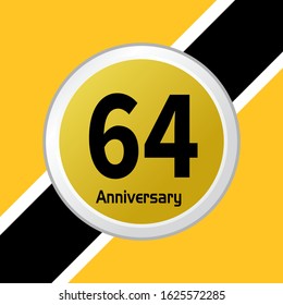 64 Year Anniversary Vector Template Design Illustration