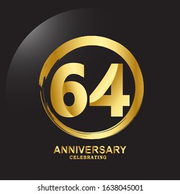 64 Year Anniversary Vector Template Design Illustration