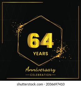 64 years Anniversary Celebration Design, Vector illustration design.

