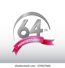 64 Years Anniversary Celebration Design.