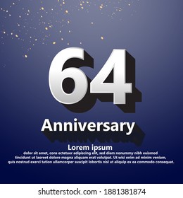 64 years anniversary celebration logo vector template design