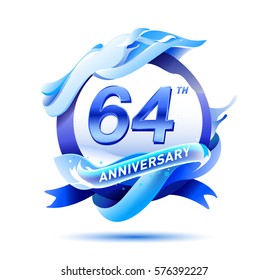 64 years anniversary celebration logo