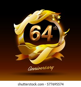 64 years anniversary celebration logo