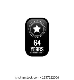 64 years anniversary celebration simple emblem, label, badge, logo,seal,sticker. vintage logo, 64 year sign, jubilee, greeting card